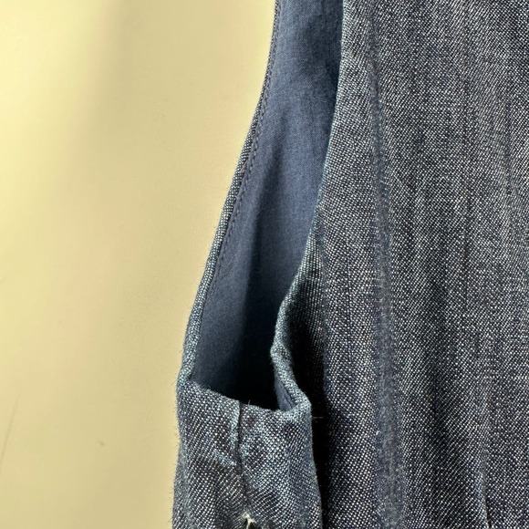 Vineyard Vines Blue Chambray Cotton V-Neck Sleeveless Fit & Flare Dress Size 4 - Picture 10 of 15